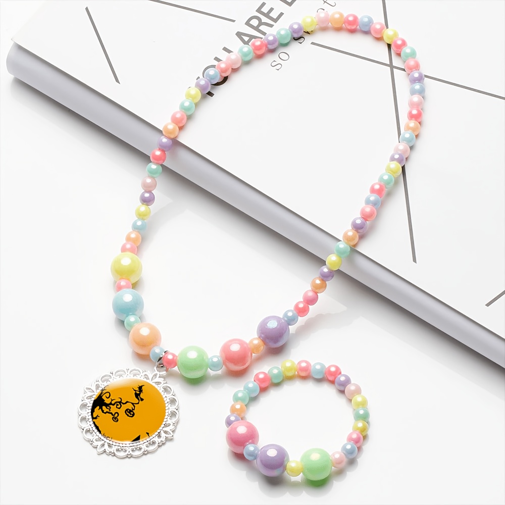 2pc Women's Halloween-Themed Necklace & Bracelet Set